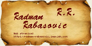 Radman Rabasović vizit kartica